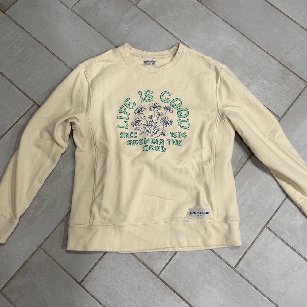 Life is Good Cream Fleece Women’s Sweater